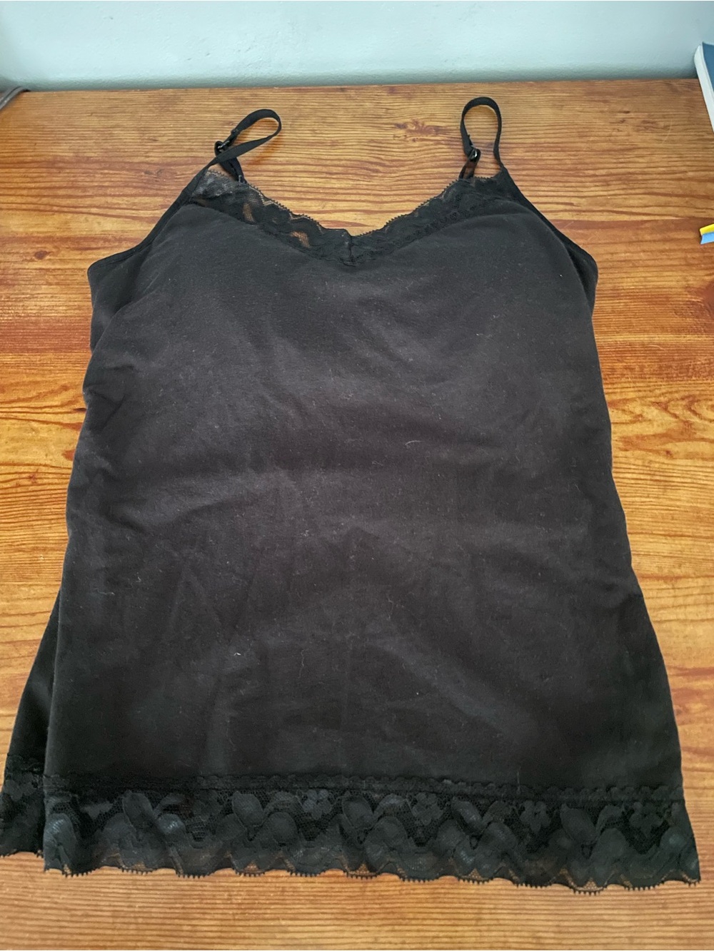No Boundaries Black Lace-Trim Camisole Tank